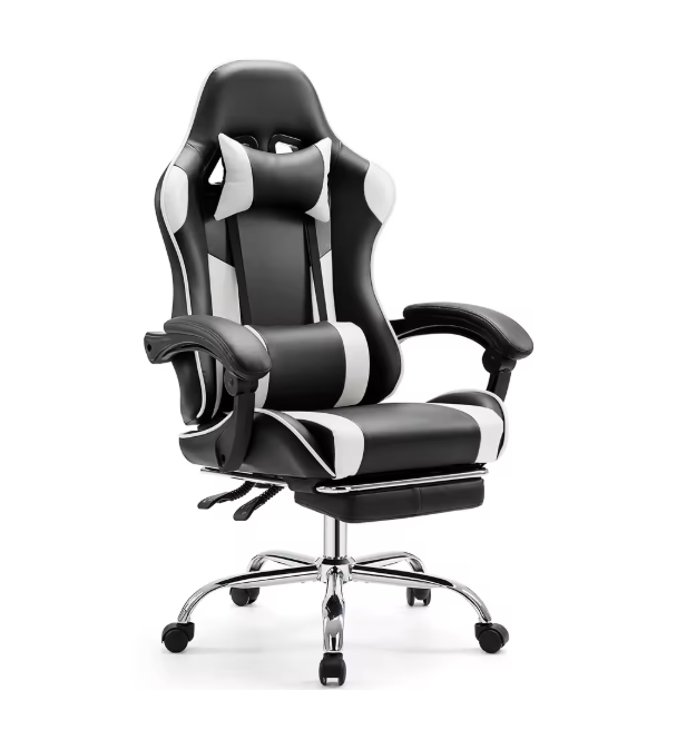 Chaise gaming ergonomique réglable en cuir