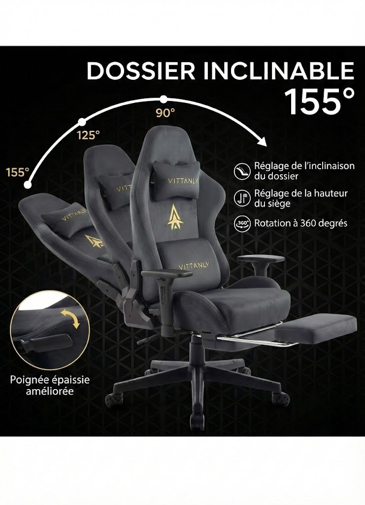 Chaise gaming Vittanly Grise