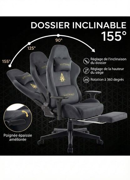 Chaise gaming Vittanly Grise