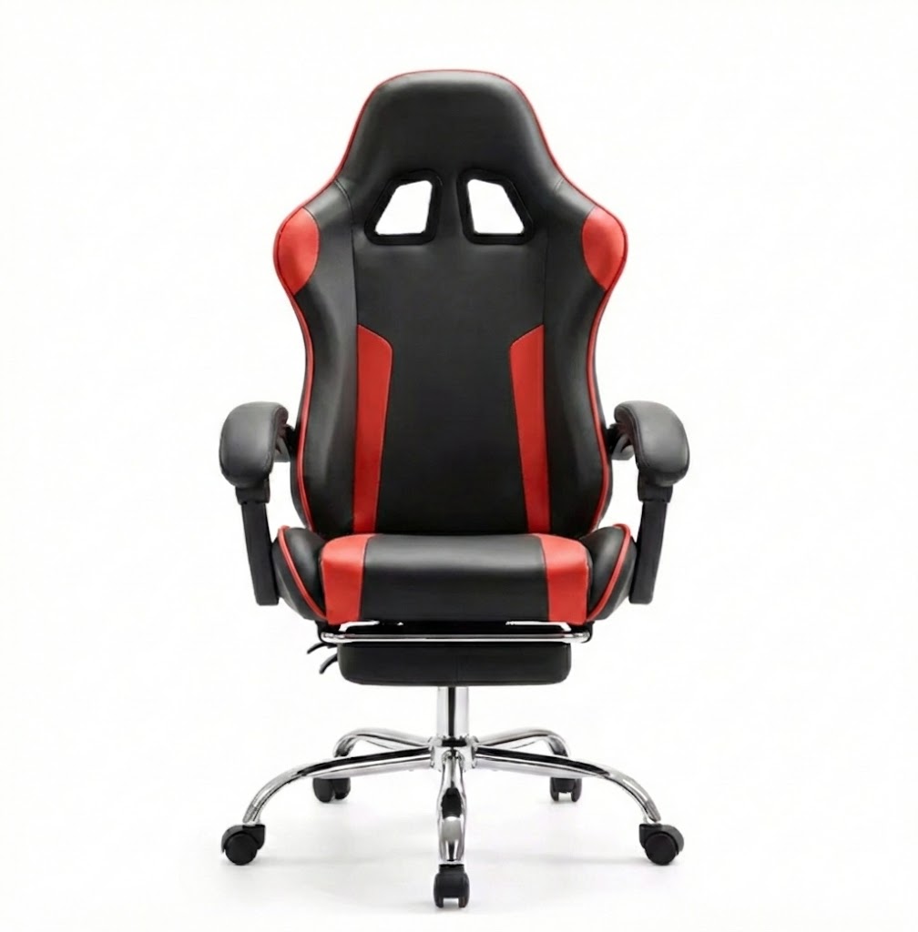 Chaise gaming ergonomique réglable en cuir