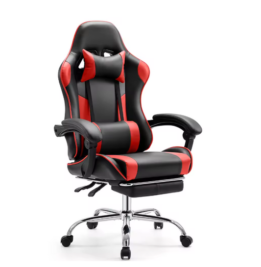 Chaise gaming ergonomique réglable en cuir