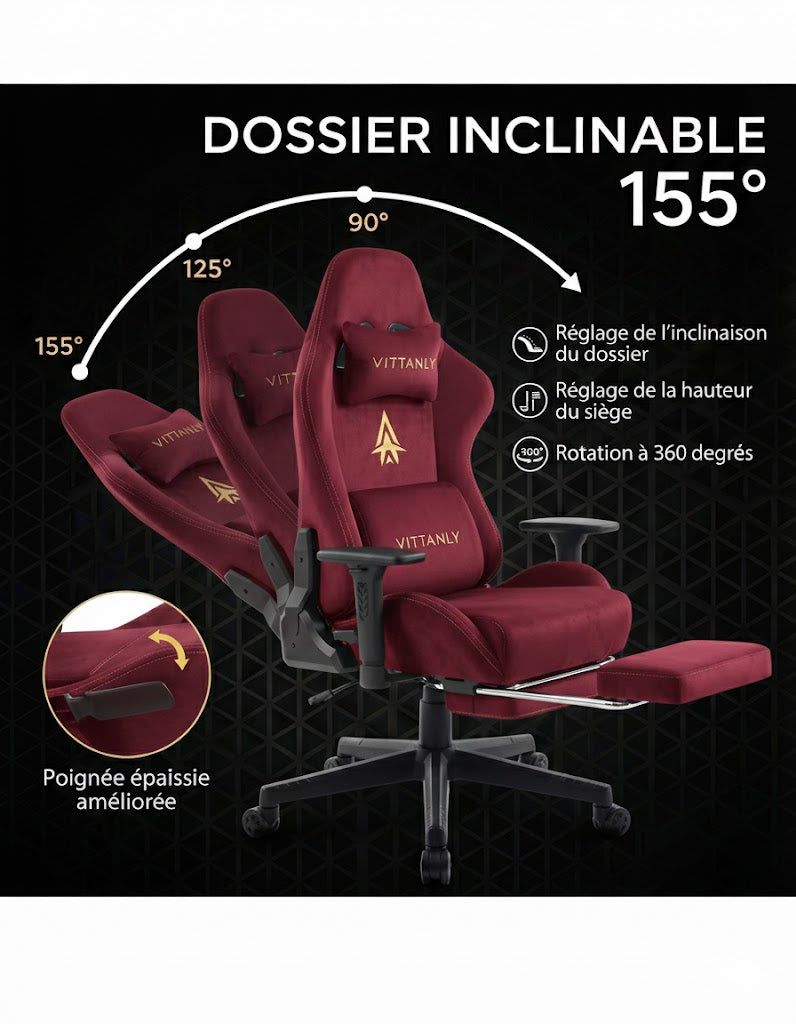 Chaise gaming Vittanly Rouge